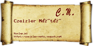 Czeizler Máté névjegykártya